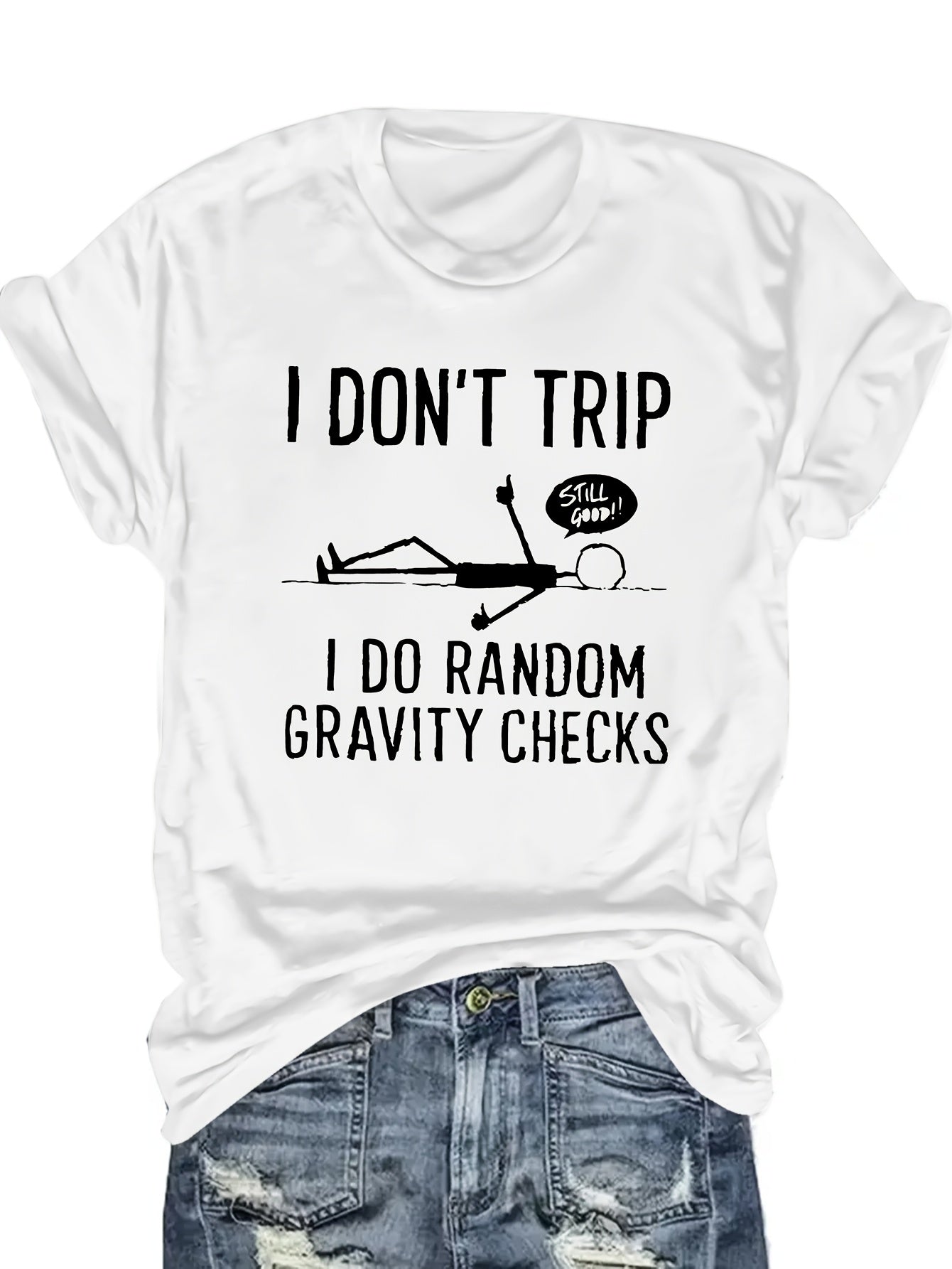 Unisex Graphic Print T-Shirt - Short Sleeve – Grey / Black detail view
