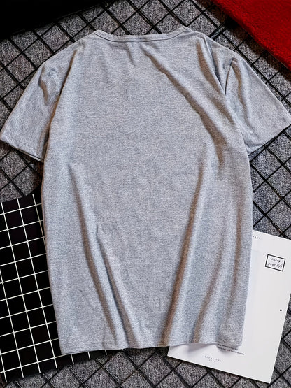 Unisex Graphic Print T-Shirt - Short Sleeve – Light Grey / Orange detail view