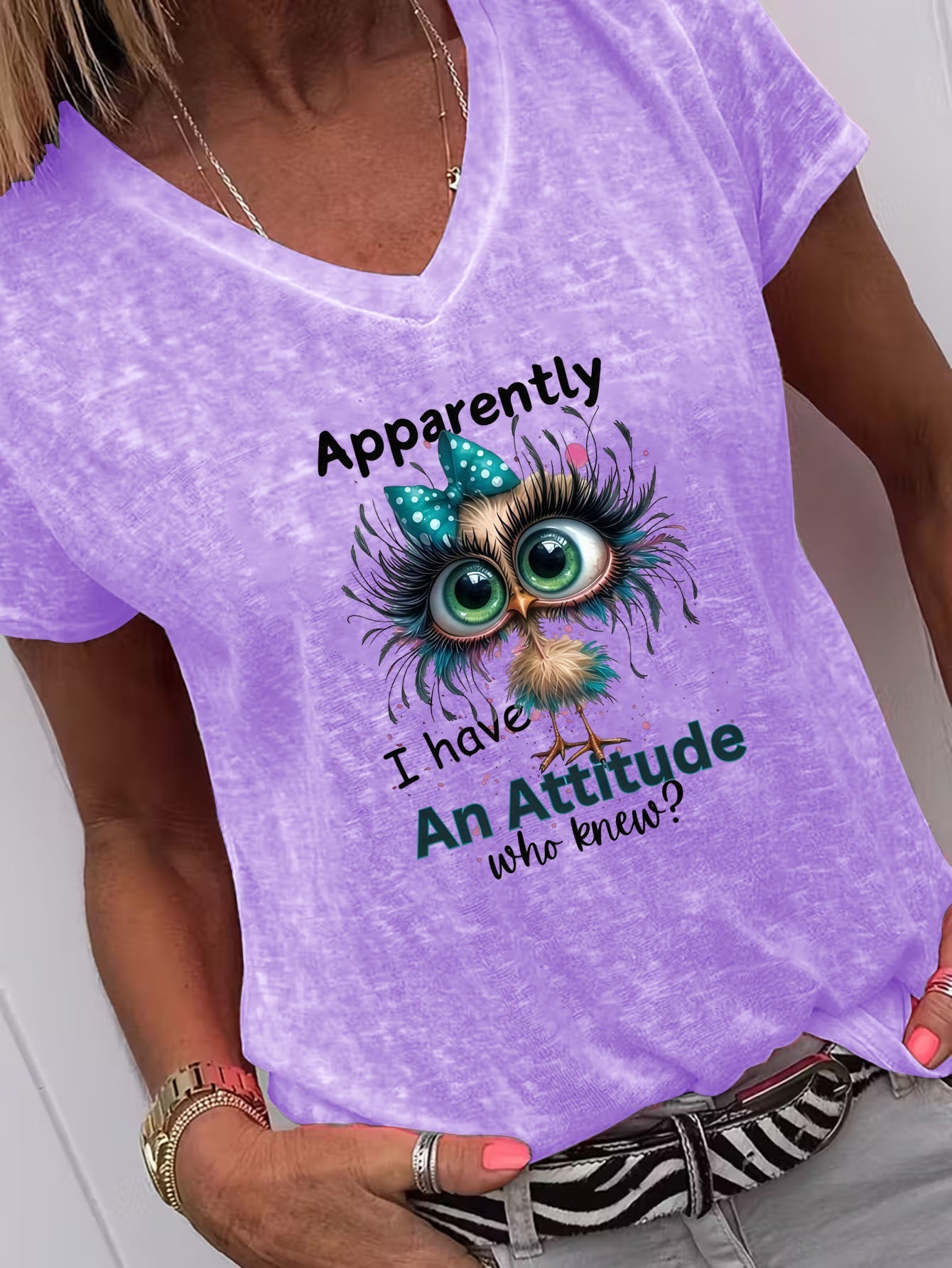 Unisex Graphic Print T-Shirt - Short Sleeve – Orange / Purple detail view