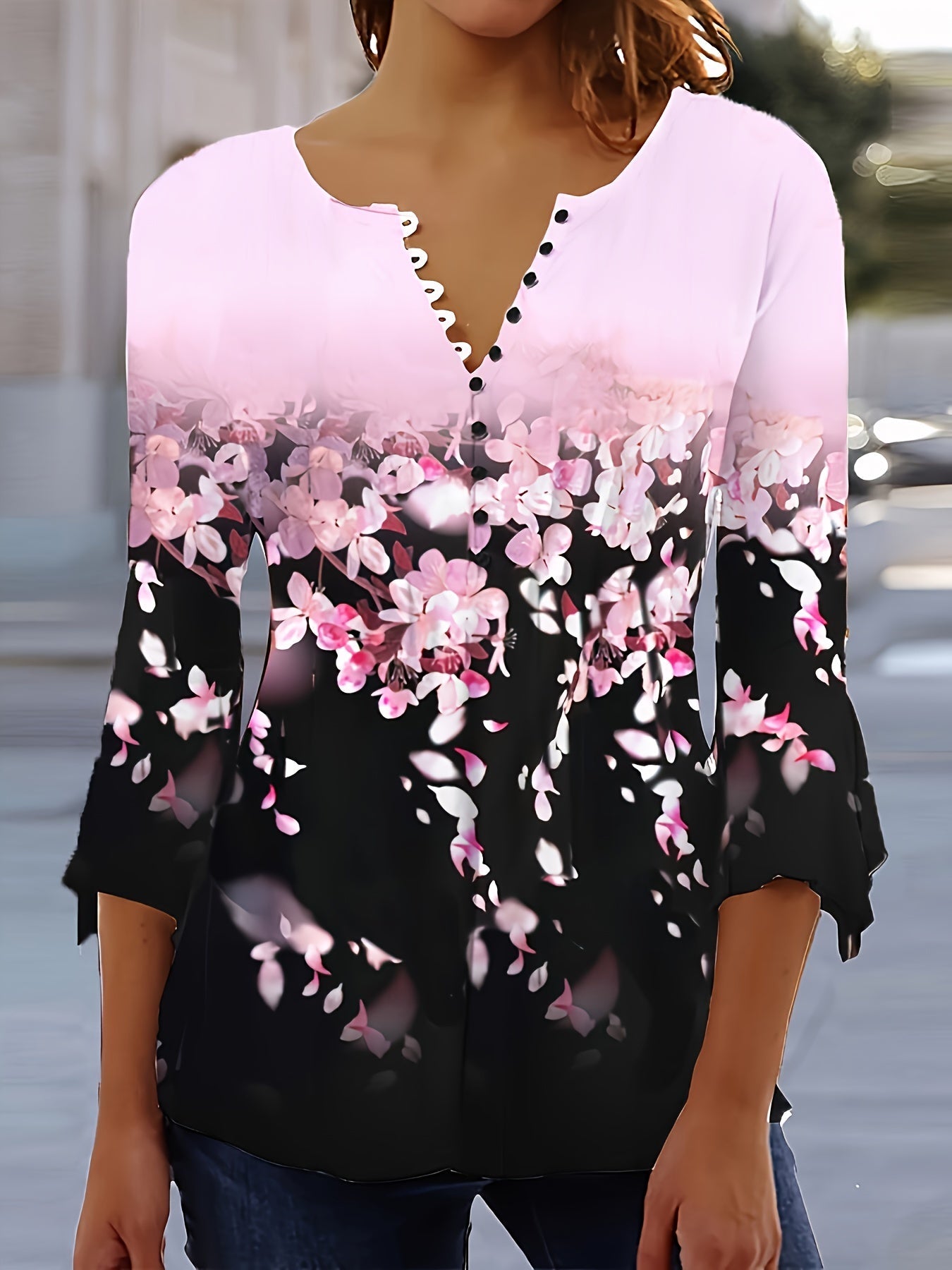 Unisex Graphic Print T-Shirt - Short Sleeve – Pink detail view