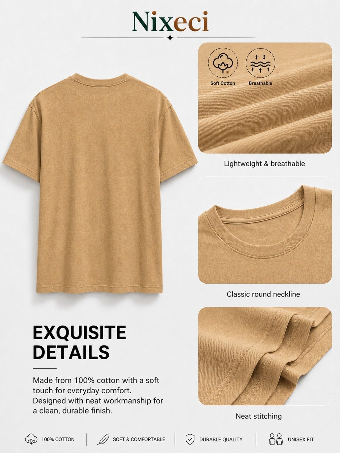 Unisex Graphic T-Shirt - Graphic Short Sleeve – Red / Camel – view 12