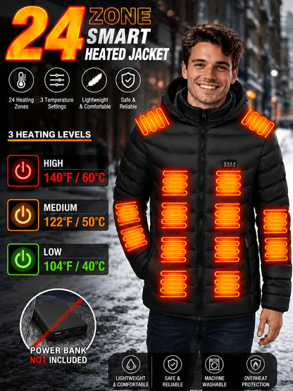 Unisex Heated Pullover Jacket – Black Colorway 17861 – Black option – main product image