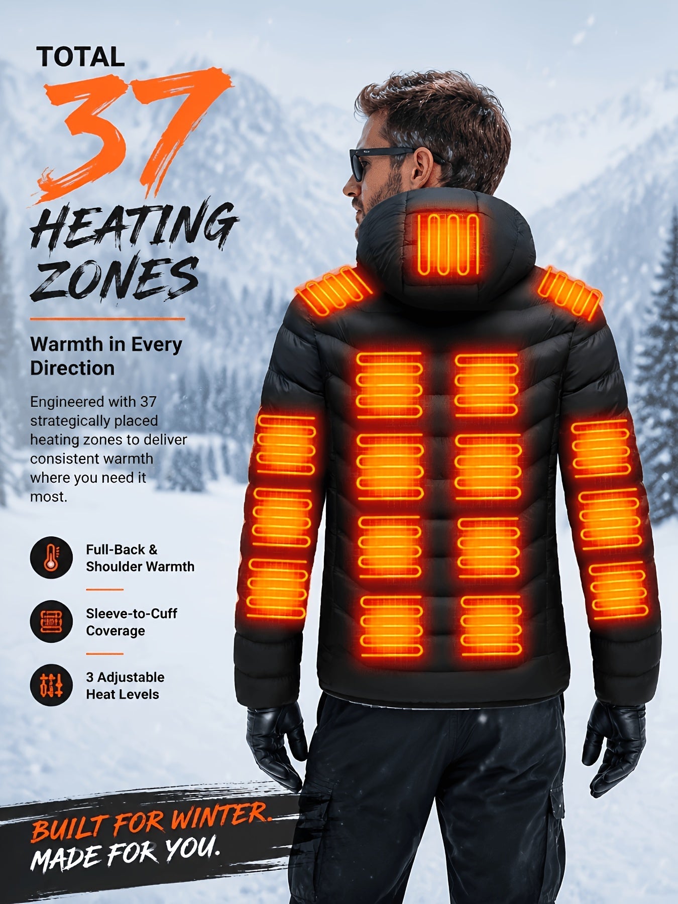 Unisex Heated Pullover Jacket – Black Colorway 42789 – view 9