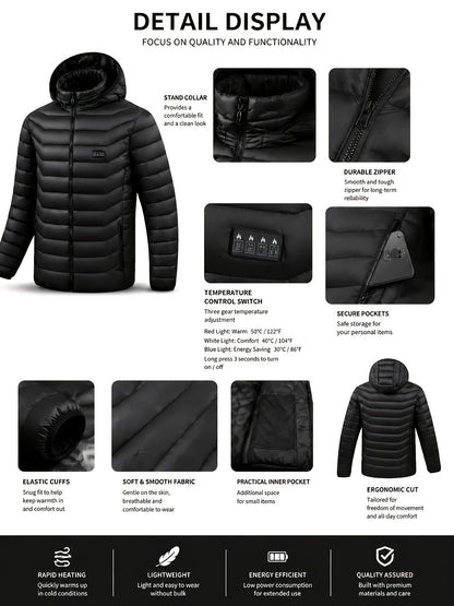 Unisex Heated Pullover Jacket – Black Colorway 42789 – view 12