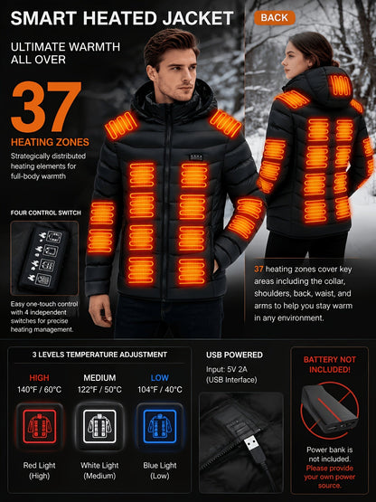 Unisex Heated Pullover Jacket – Black Colorway 42789 – Black option – main product image
