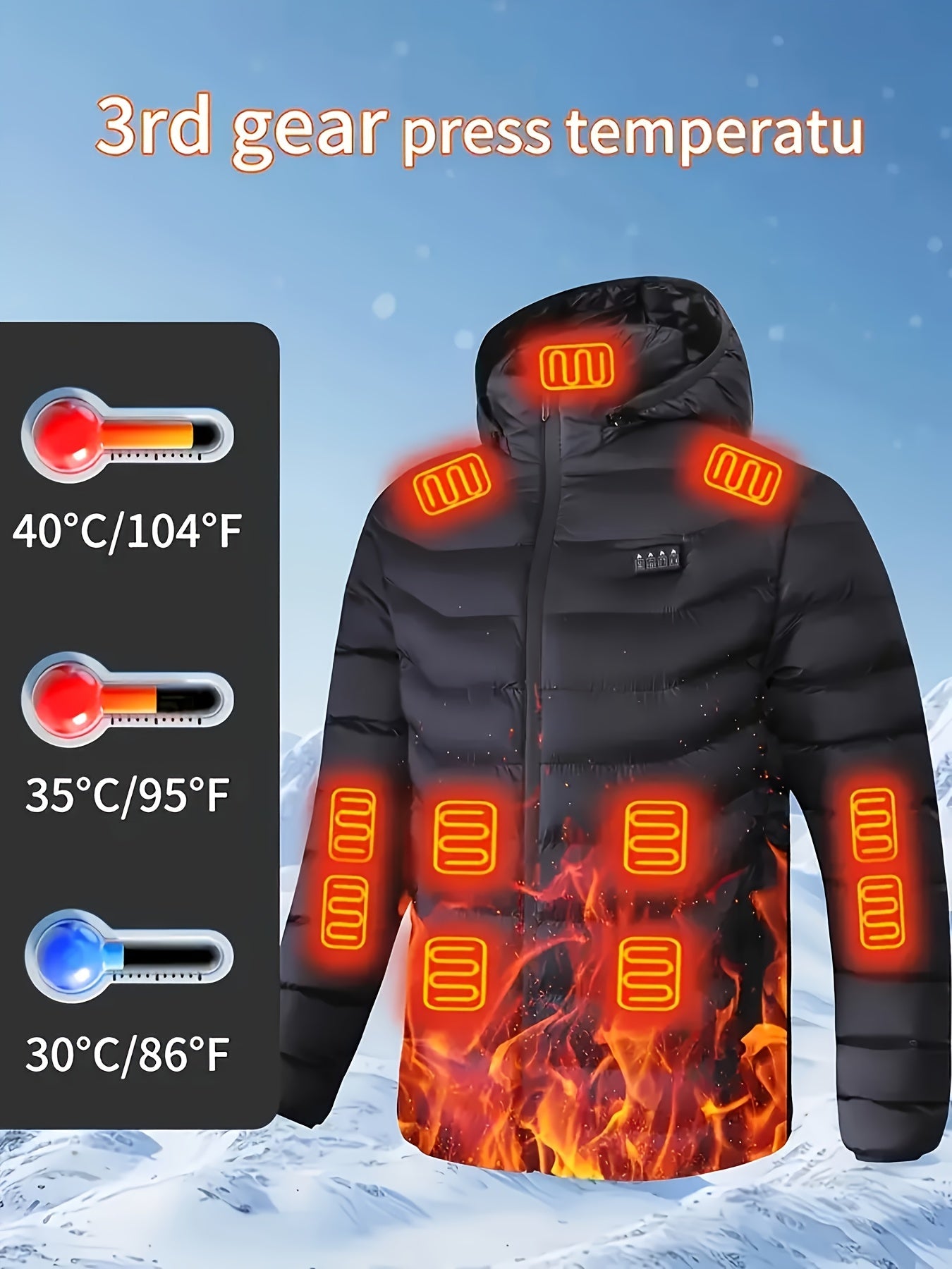 Unisex Heated Pullover Jacket – Sizes S–XXL – view 10