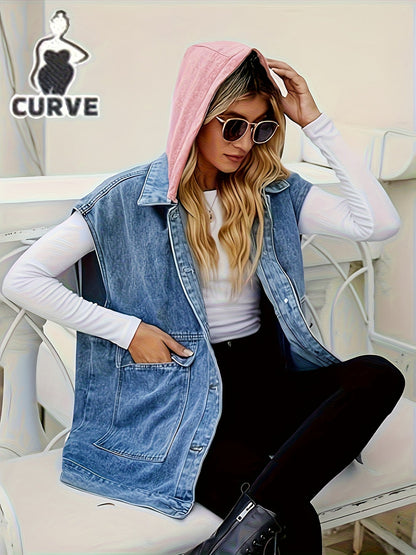 Unisex Jacket - Denim-Look Hooded – view 7