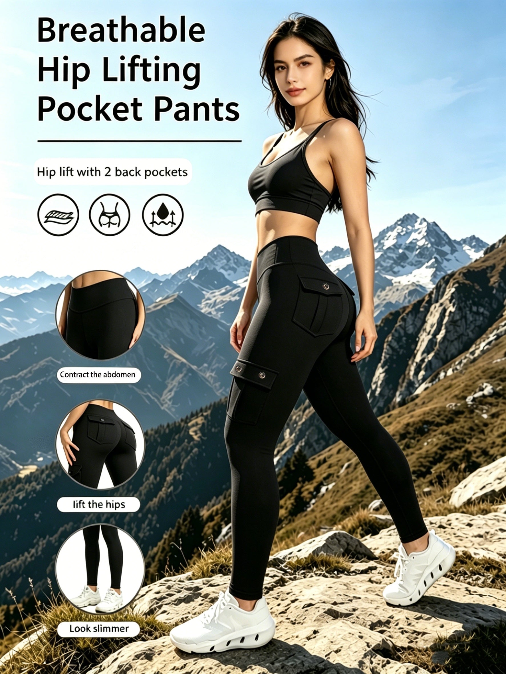 Unisex Leggings - Lace – Black option – view 2