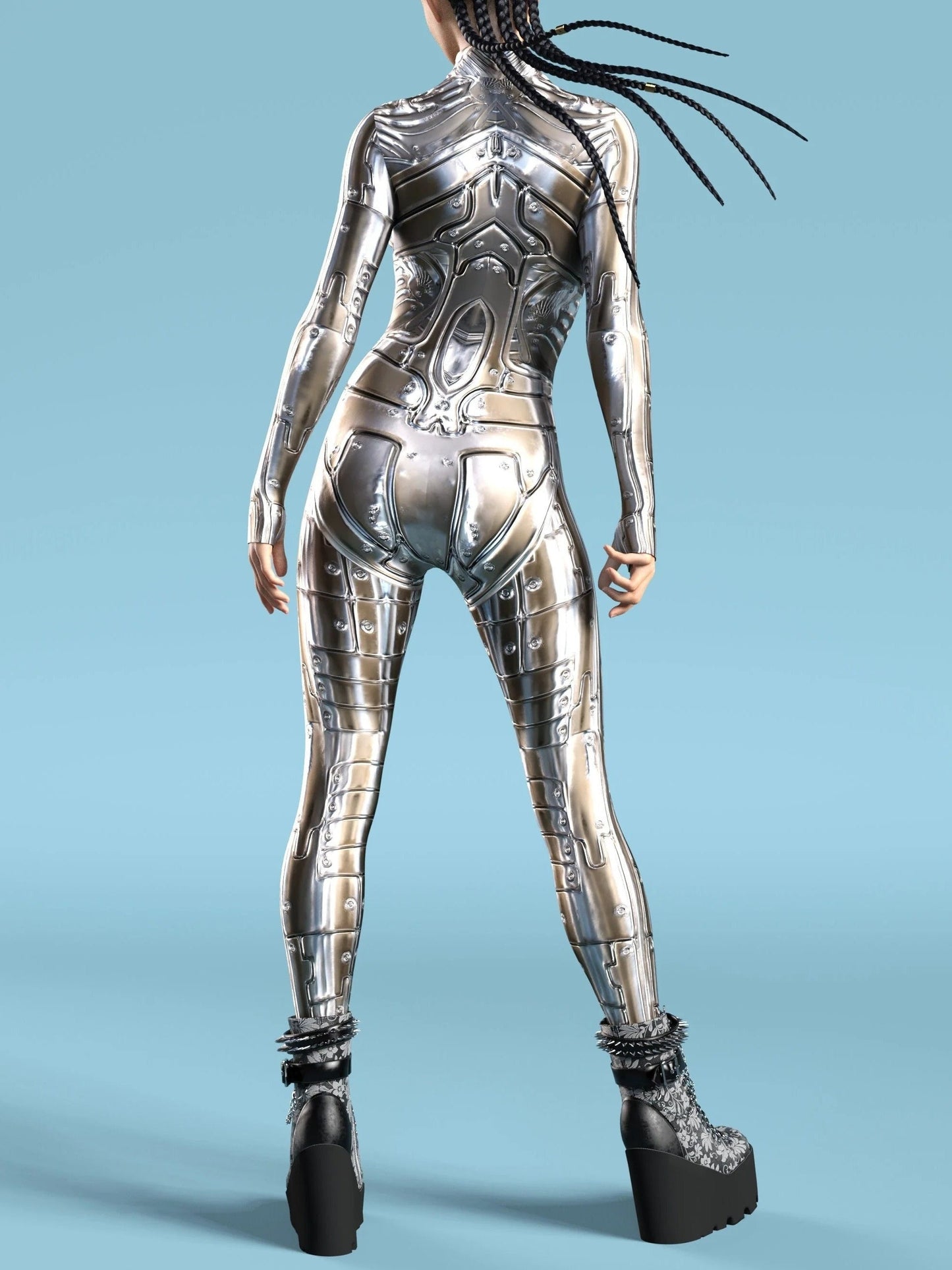 Unisex Mecha Costume Jumpsuit - Full Body Print detail view