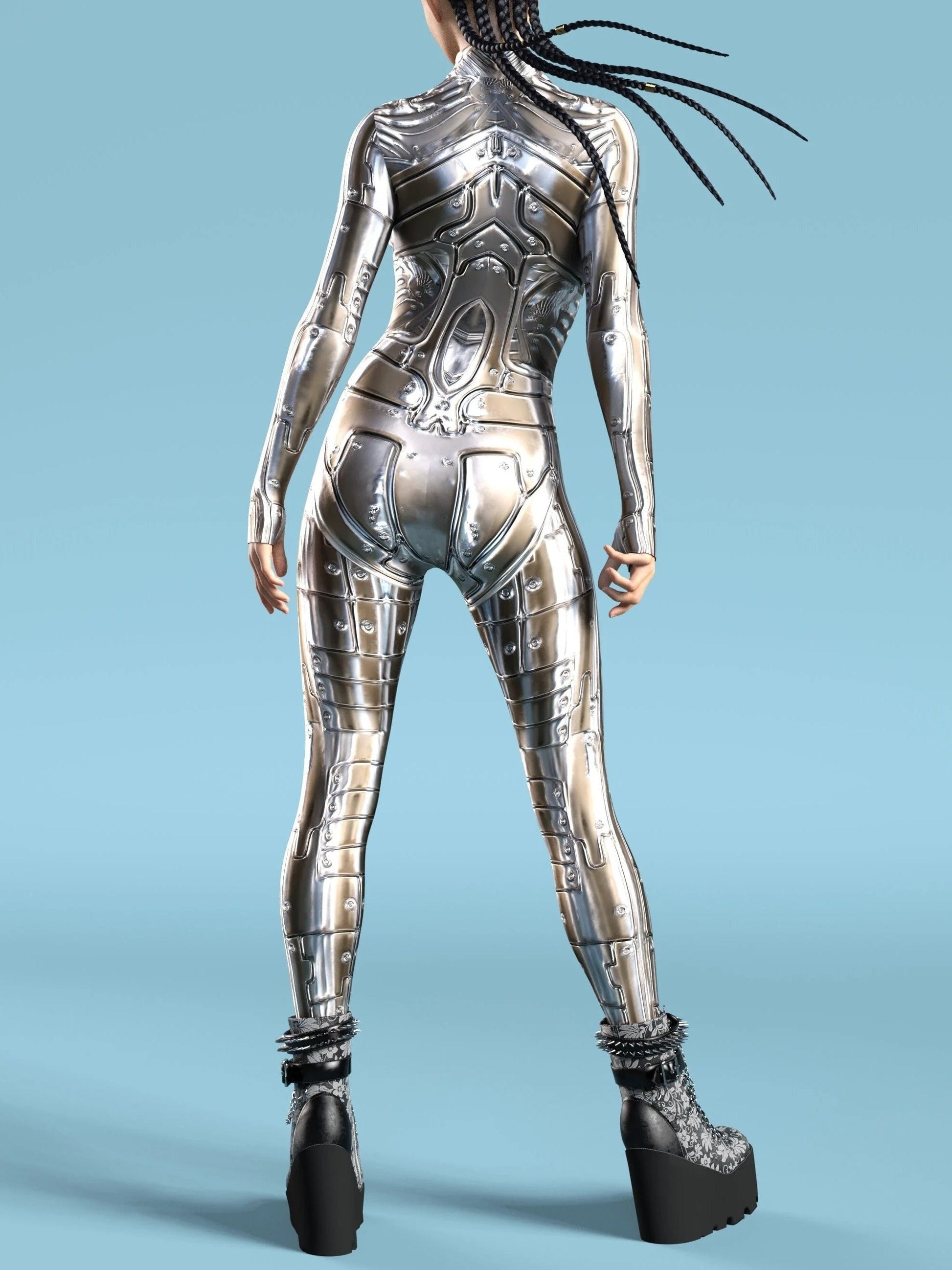 Unisex Mecha Costume Jumpsuit - Full Body Print detail view