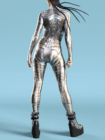 Unisex Mecha Costume Jumpsuit - Full Body Print detail view