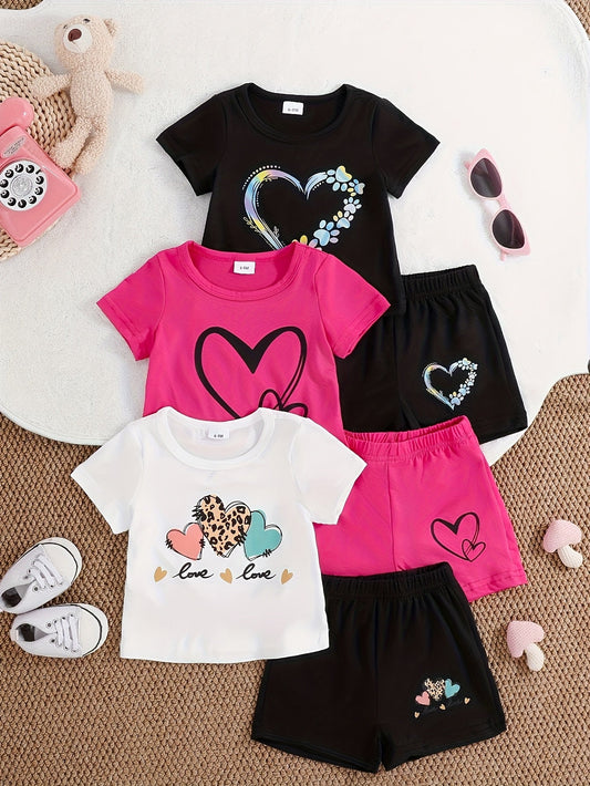 Unisex Outfit Set – Mixed colors Printed Short-Sleeve Shorts – main product image