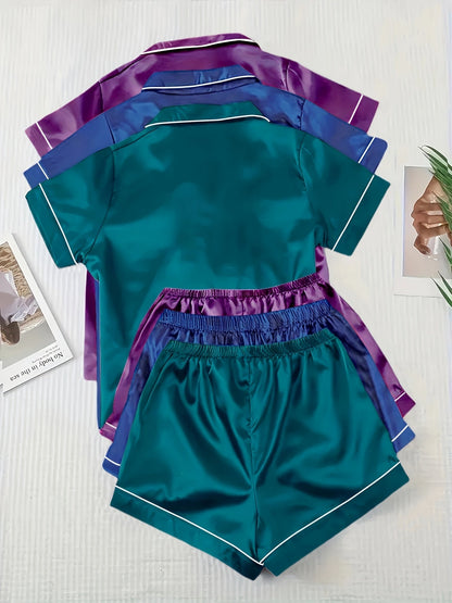 Unisex Pajama Set - Satin Button-Front – view 2