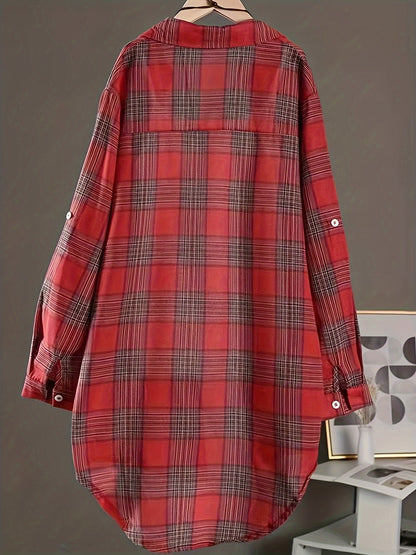 Unisex Plaid Shirt - Long Sleeve detail view