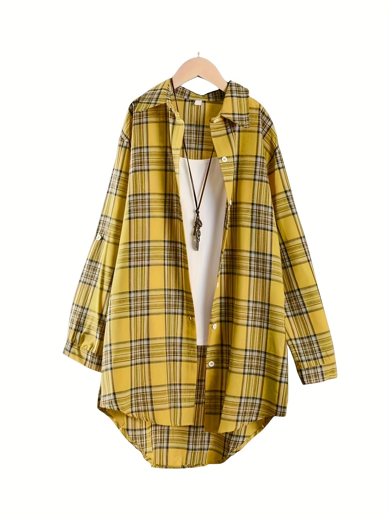 Unisex Plaid Shirt - Long Sleeve detail view