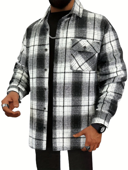 Unisex Plaid Shirt - Short Sleeve – Black option – main product image