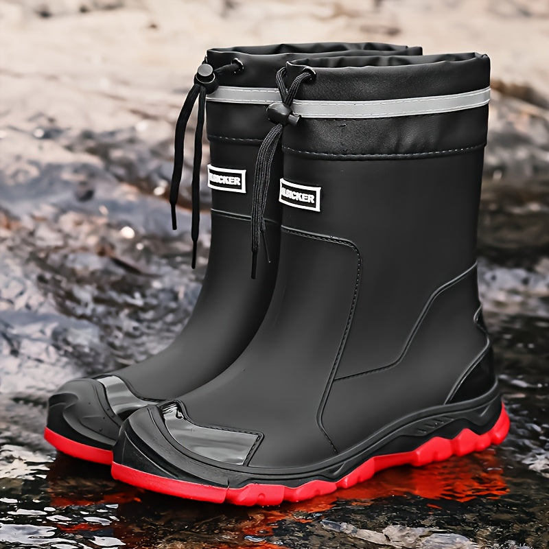 Unisex Rain Boots – Lightweight Slip-On for Outdoor & – Black option – view 4