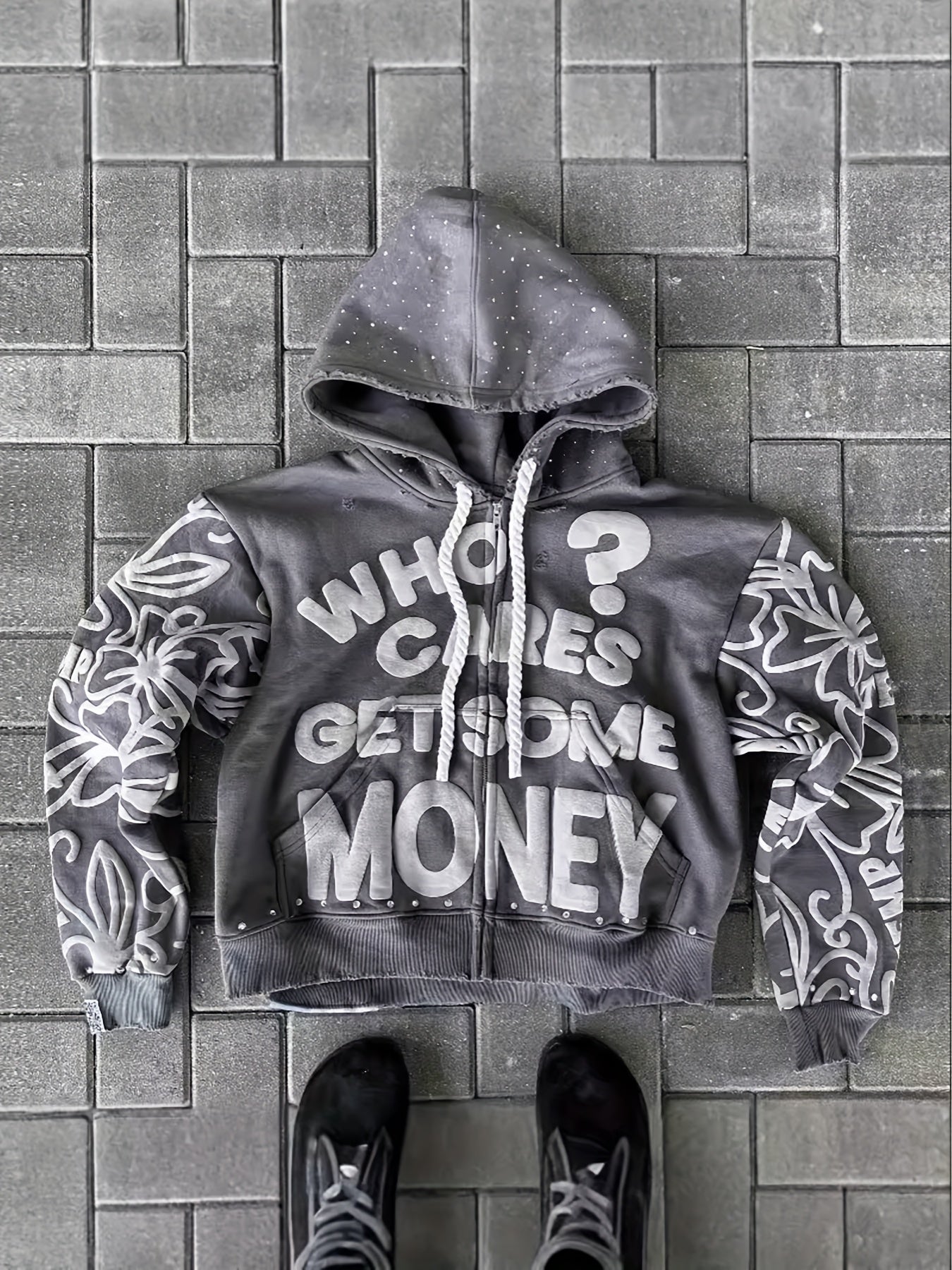 Unisex Relaxed Graphic Zip-Up Hoodie – view 7
