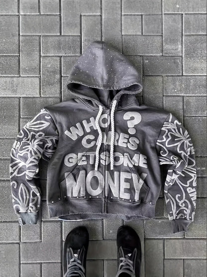 Unisex Relaxed Graphic Zip-Up Hoodie – view 7