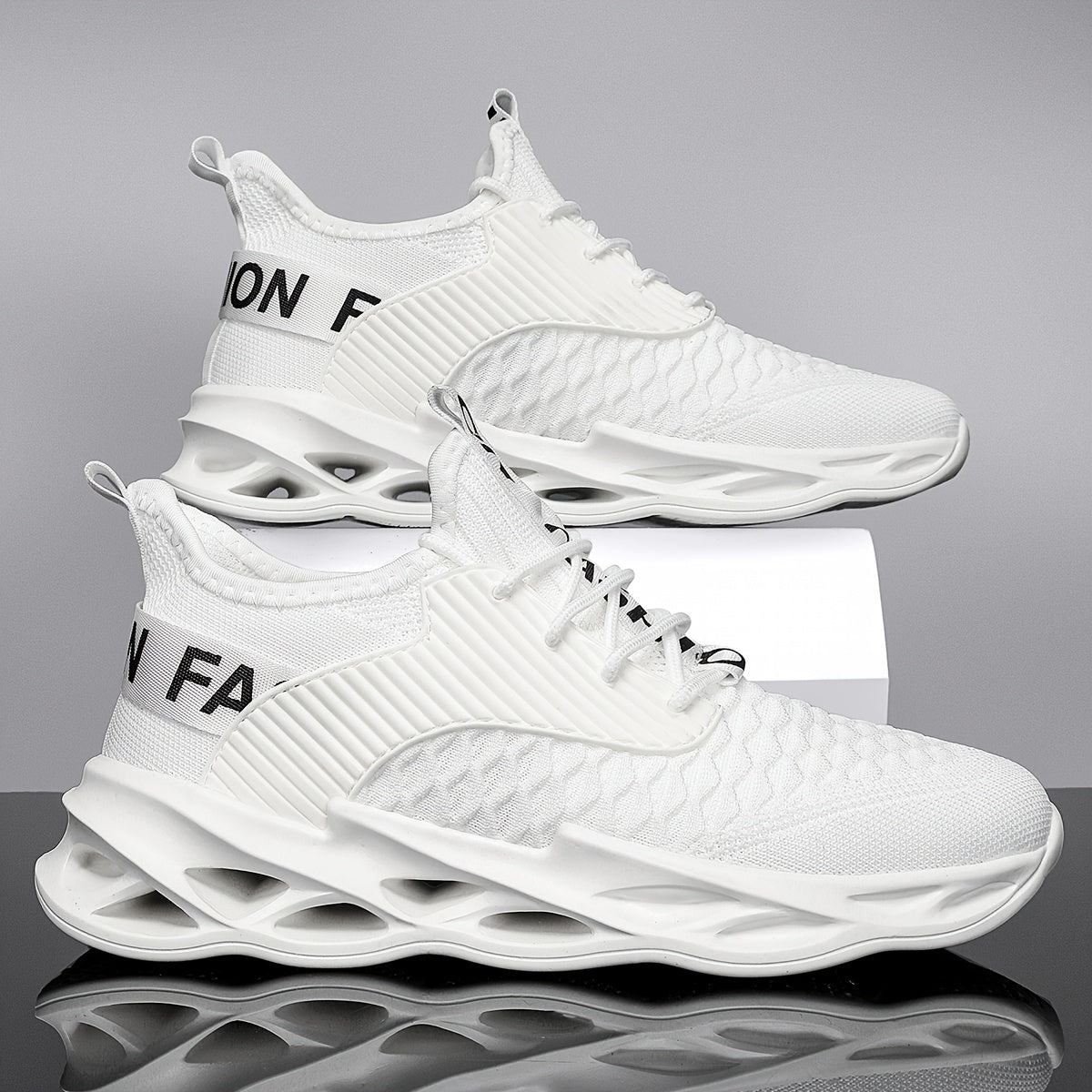 Unisex Running Shoes - Breathable Knit & Lightweight – White option – view 3