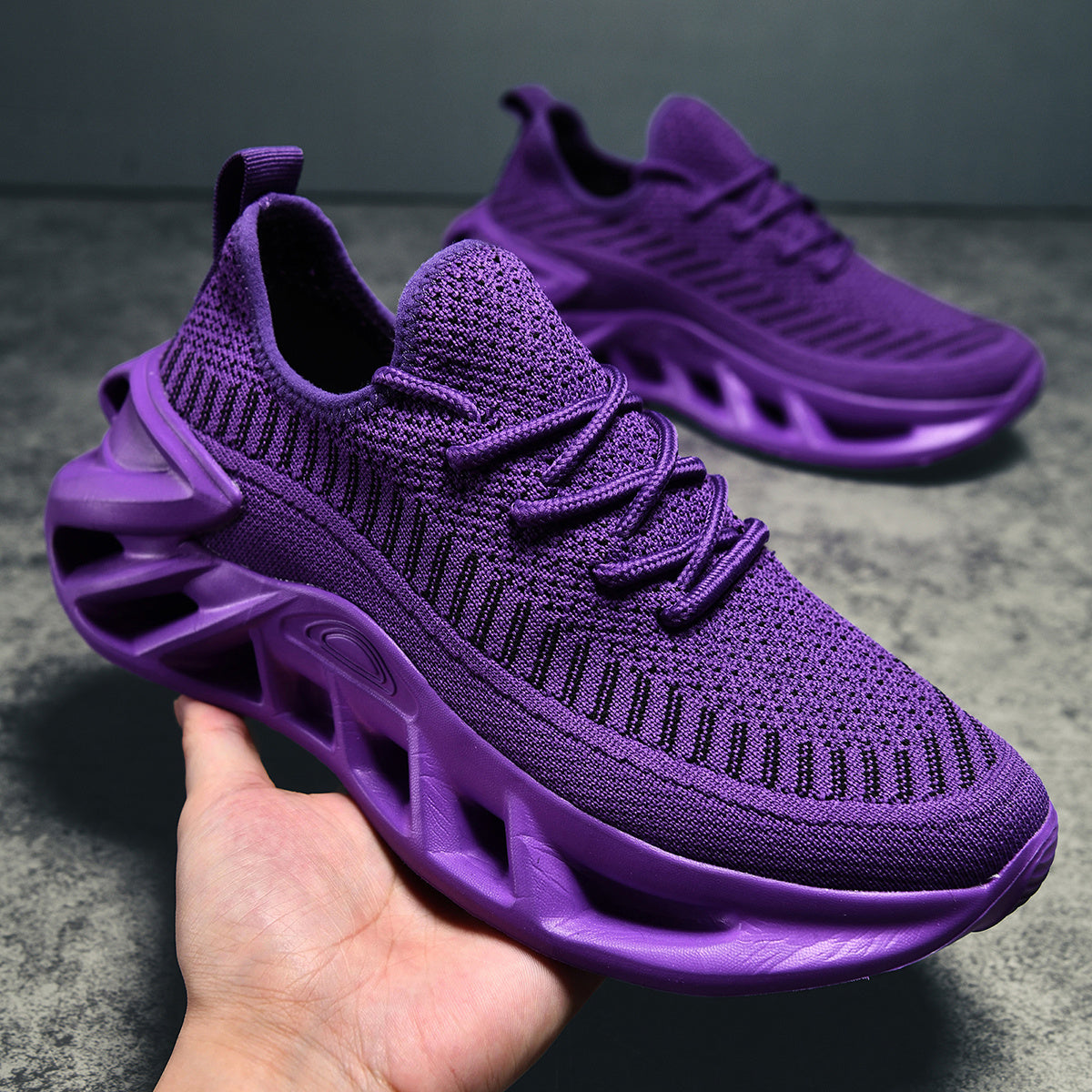 Unisex Running Shoes - Breathable Mesh Non-Slip Sole for Active Days – Red / Black – view 4