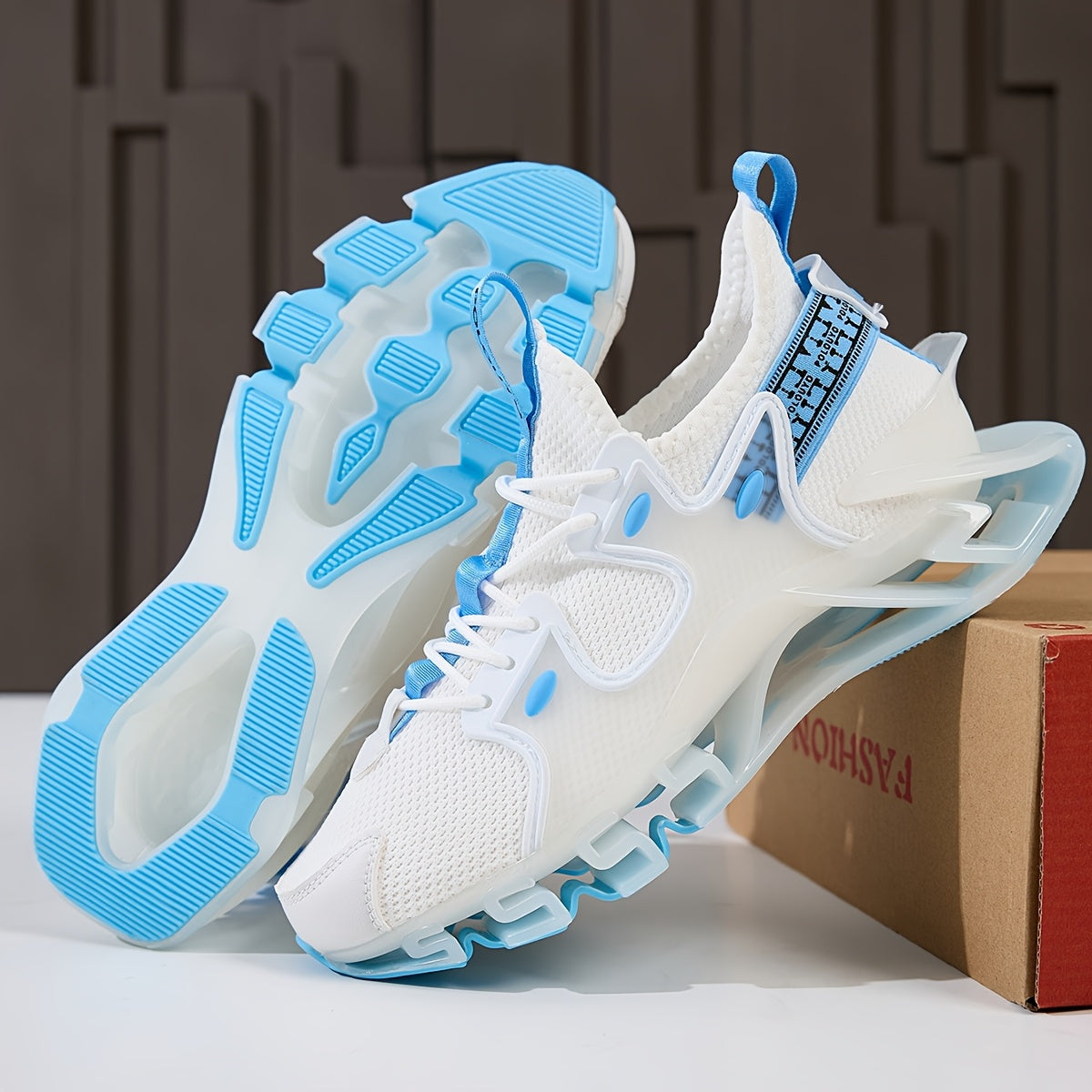 Unisex Running Shoes – Breathable Mesh Non-Slip Sole for Active Days – White detail view