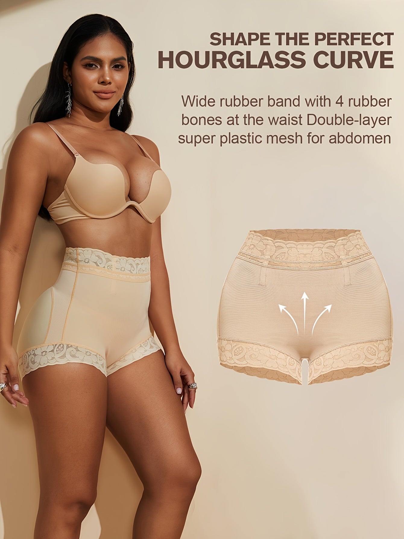 Unisex Shapewear Shorts – Black / Apricot – view 12