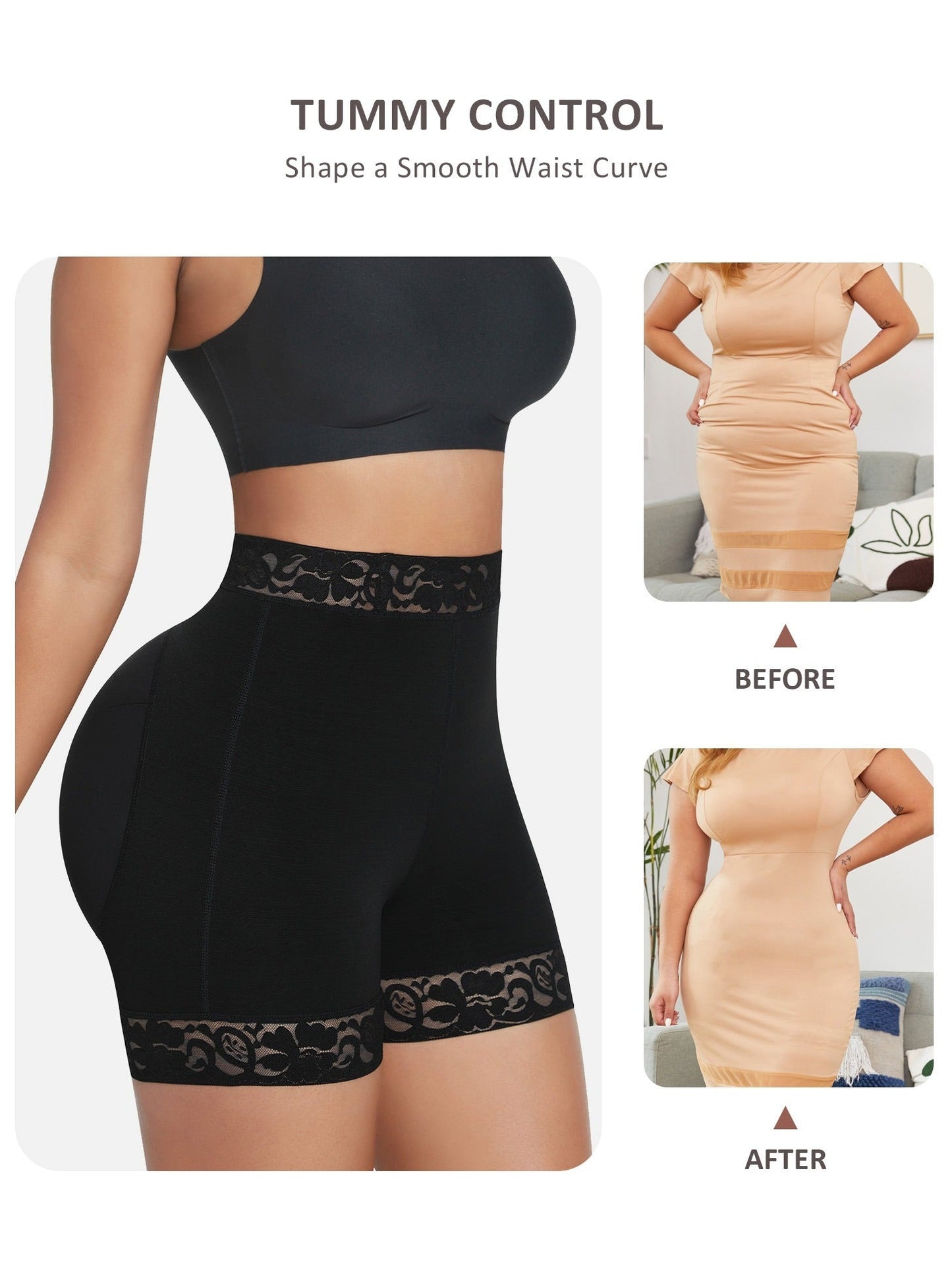 Unisex Shapewear Shorts – Light Beige – view 4