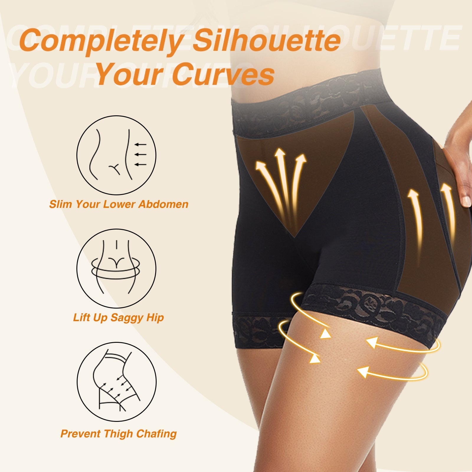 Unisex Shapewear Shorts – Light Beige – view 13