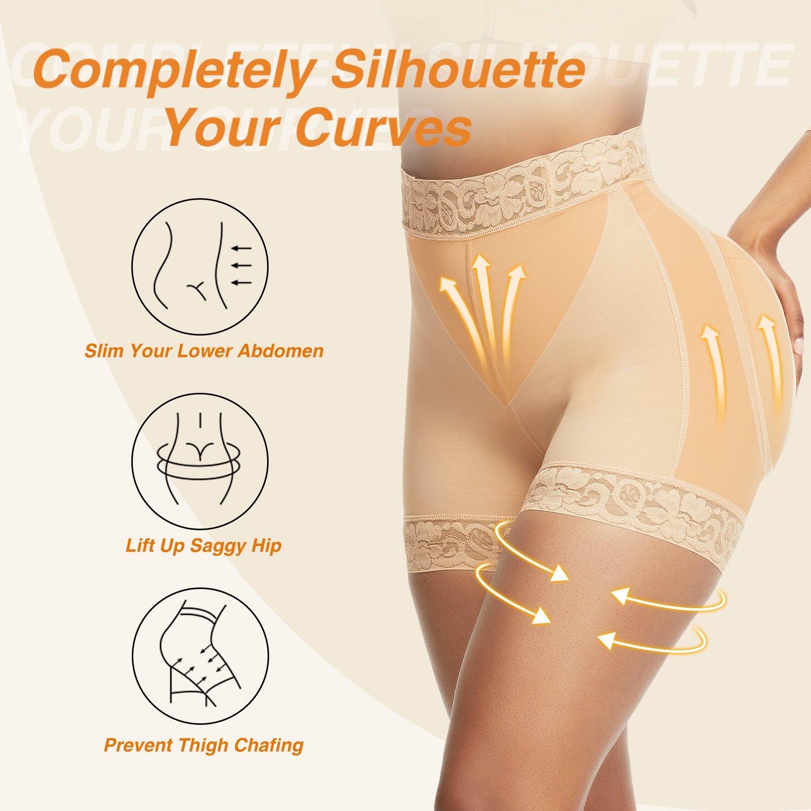 Unisex Shapewear Shorts – Light Beige – view 17