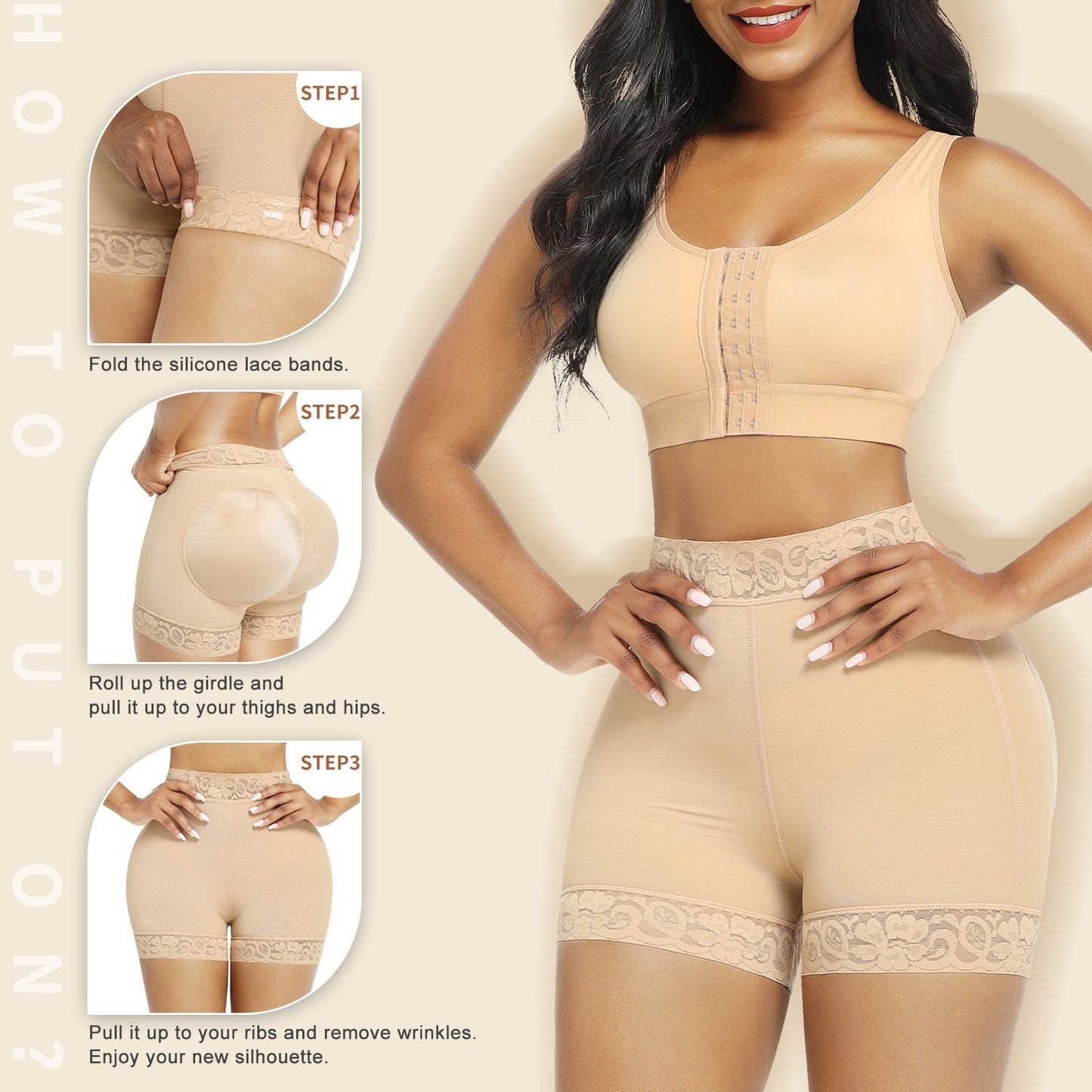 Unisex Shapewear Shorts – Light Beige – view 19