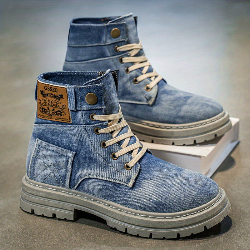 Unisex Sneakers - High-Top Canvas & Lace-Up – view 2