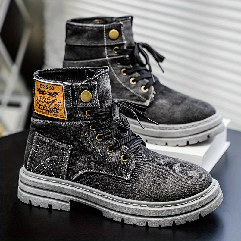 Unisex Sneakers - High-Top Canvas & Lace-Up – view 7