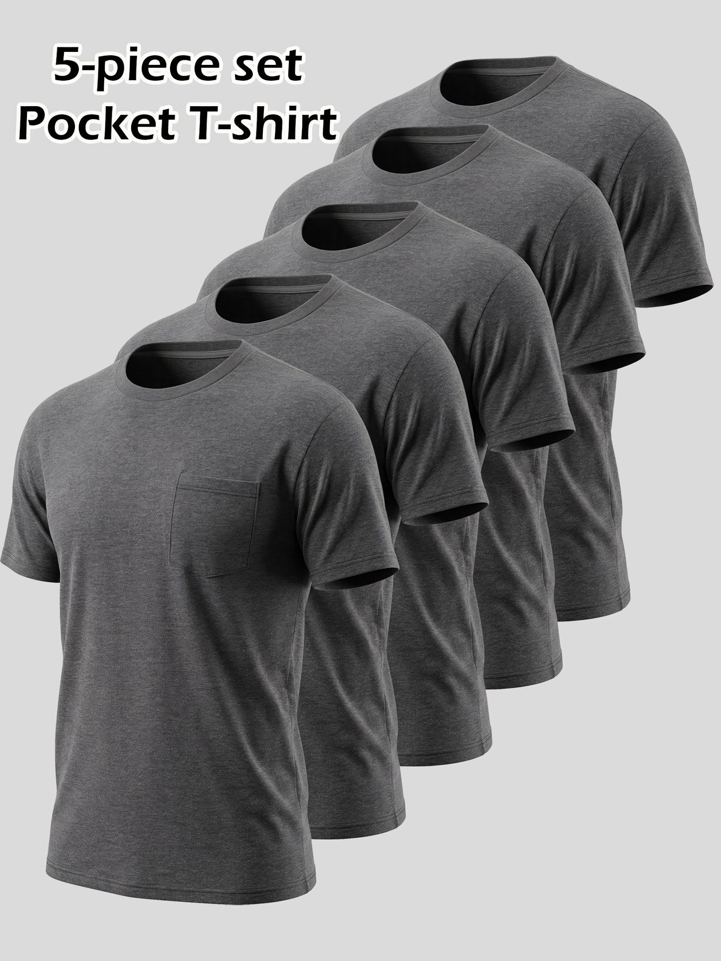 Unisex Solid Color T-Shirt - Crew Neck Short Sleeve – view 9