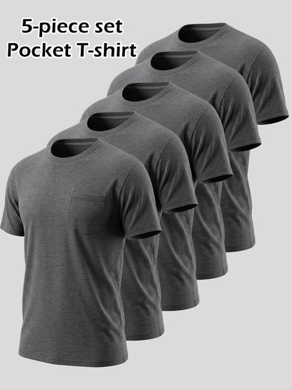 Unisex Solid Color T-Shirt - Crew Neck Short Sleeve – view 9