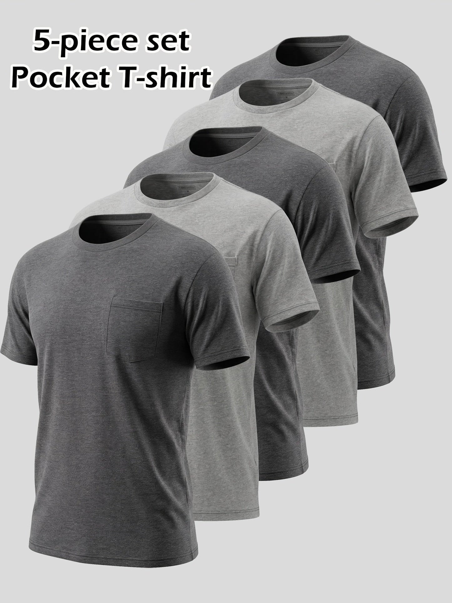 Unisex Solid Color T-Shirt - Crew Neck Short Sleeve – view 11