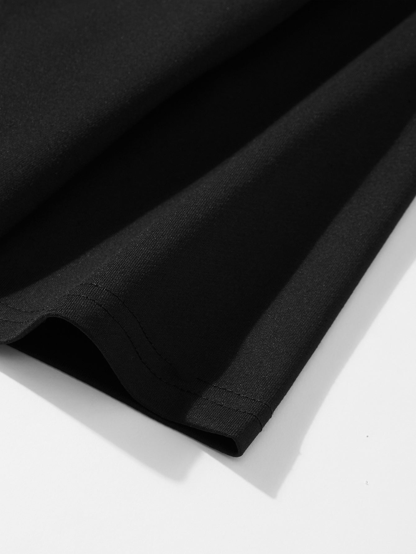 Unisex Solid Color T-Shirt - Short Sleeve – Black Cotton – view 4