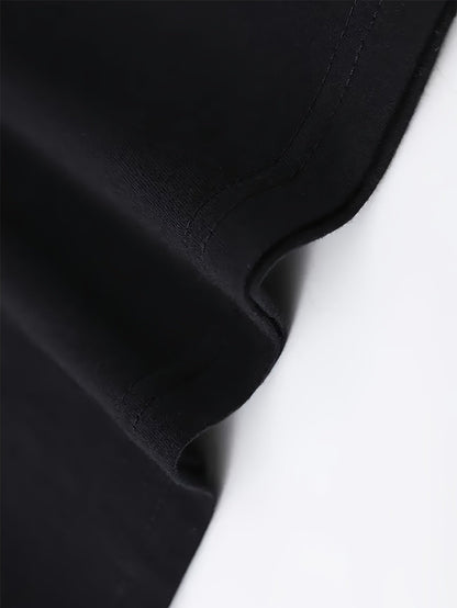 Unisex Solid Color T-Shirt - Short Sleeve – Black Cotton – view 6