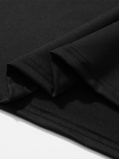 Unisex Solid Color T-Shirt - Short Sleeve – Black Cotton – view 8