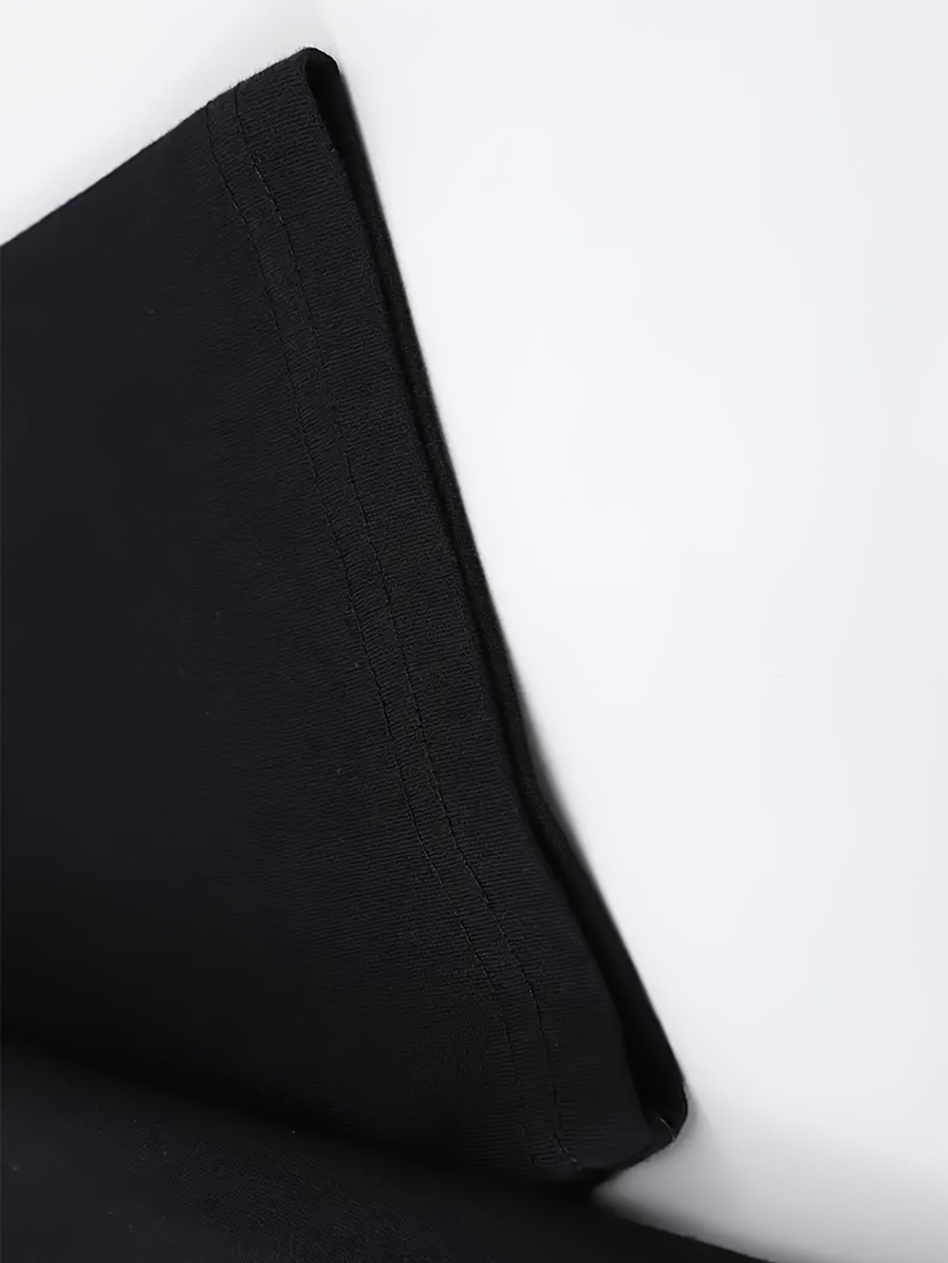 Unisex Solid Color T-Shirt - Short Sleeve – Black Cotton – view 10