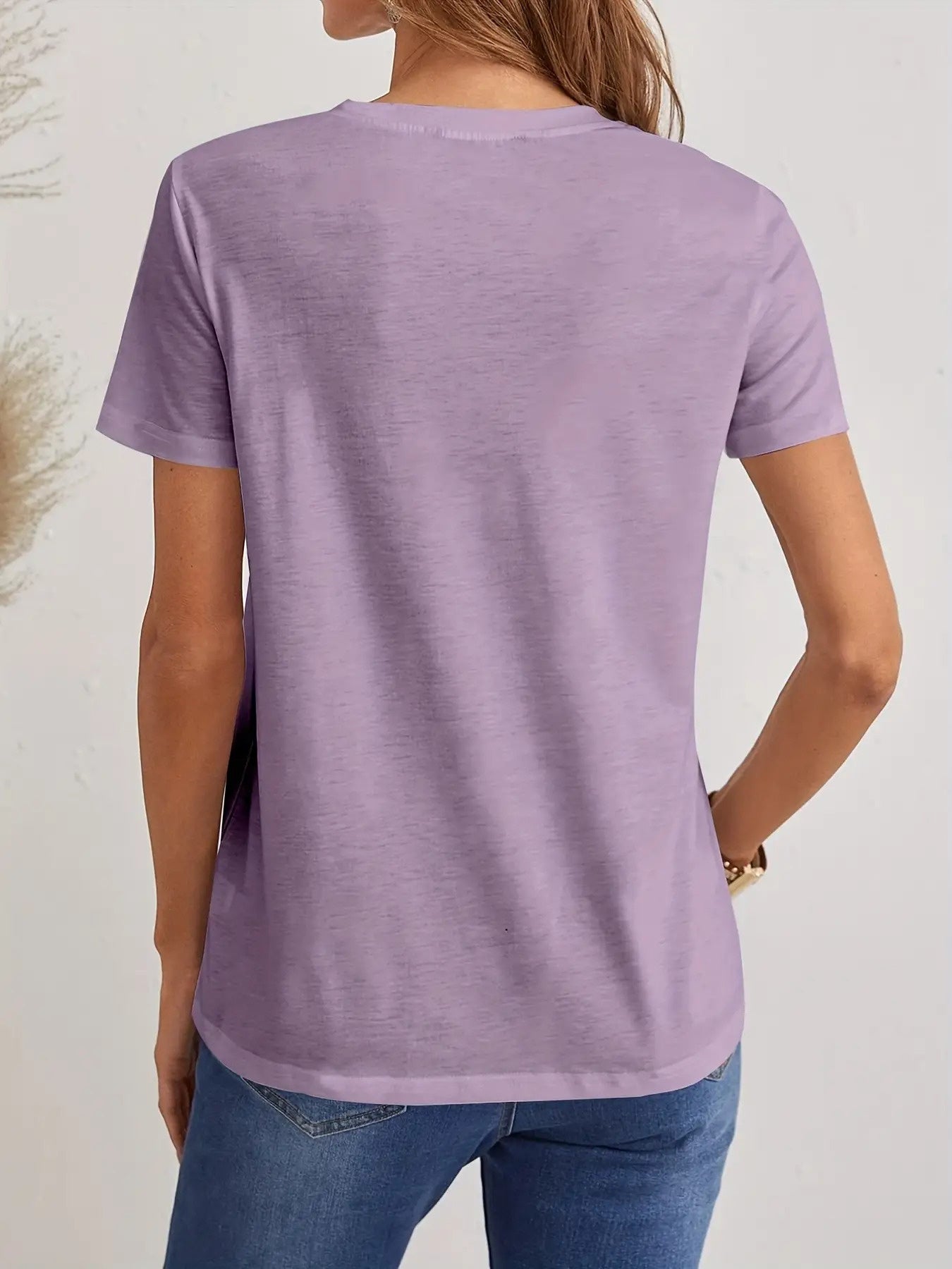 Unisex Solid Color T-Shirt - Short Sleeve – Orange / Purple – view 8