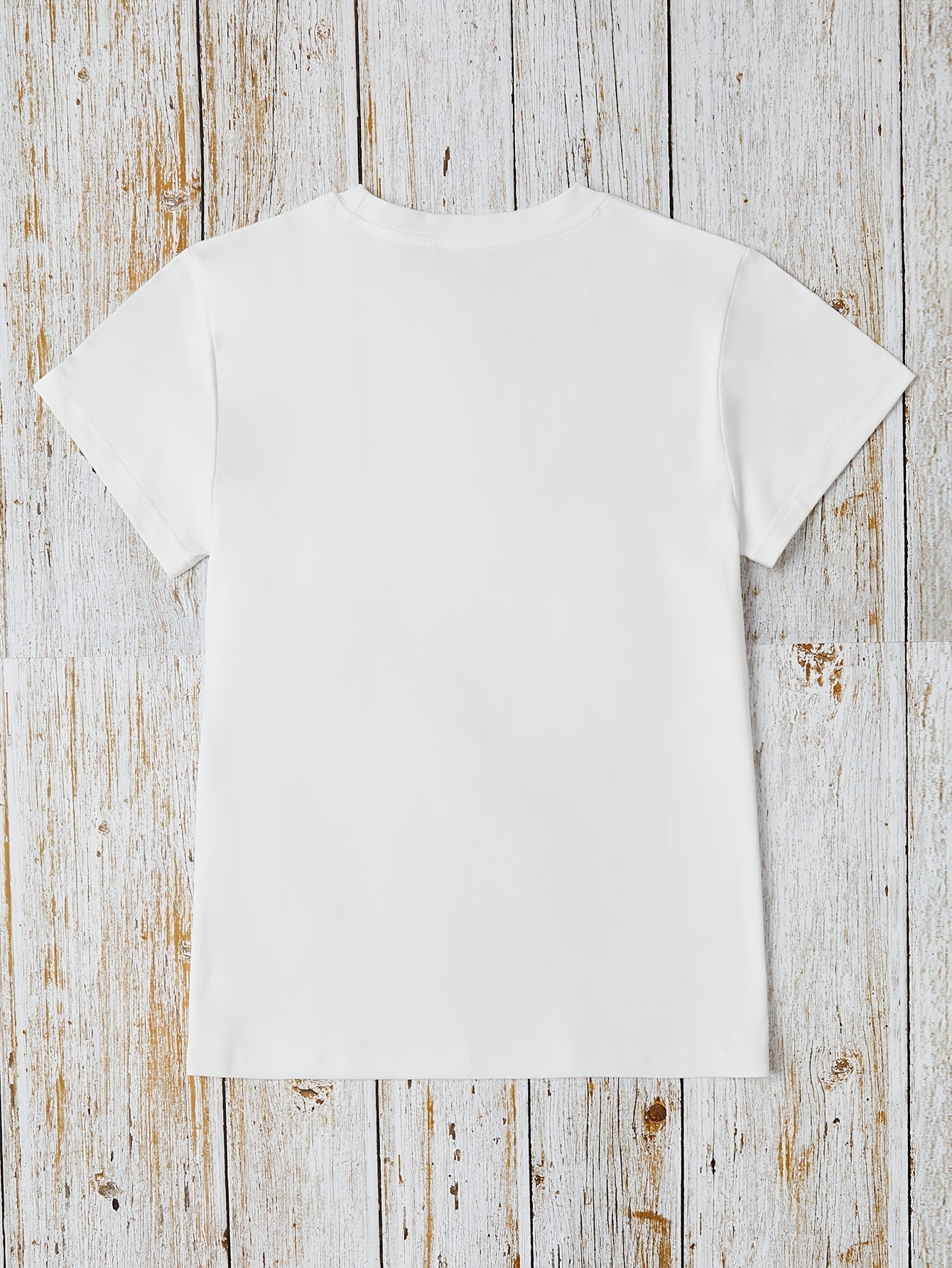 Unisex Solid Color T-Shirt - Short Sleeve – White Colorway 13317 detail view
