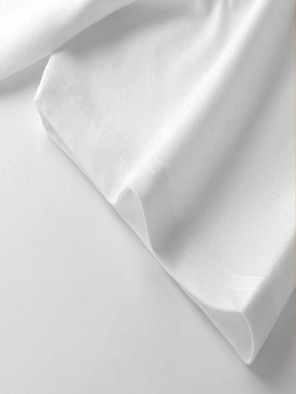 Unisex Solid Color T-Shirt - Short Sleeve – White Colorway 63301 detail view