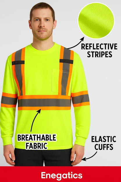Unisex Striped Performance T-Shirt - Long Sleeve detail view
