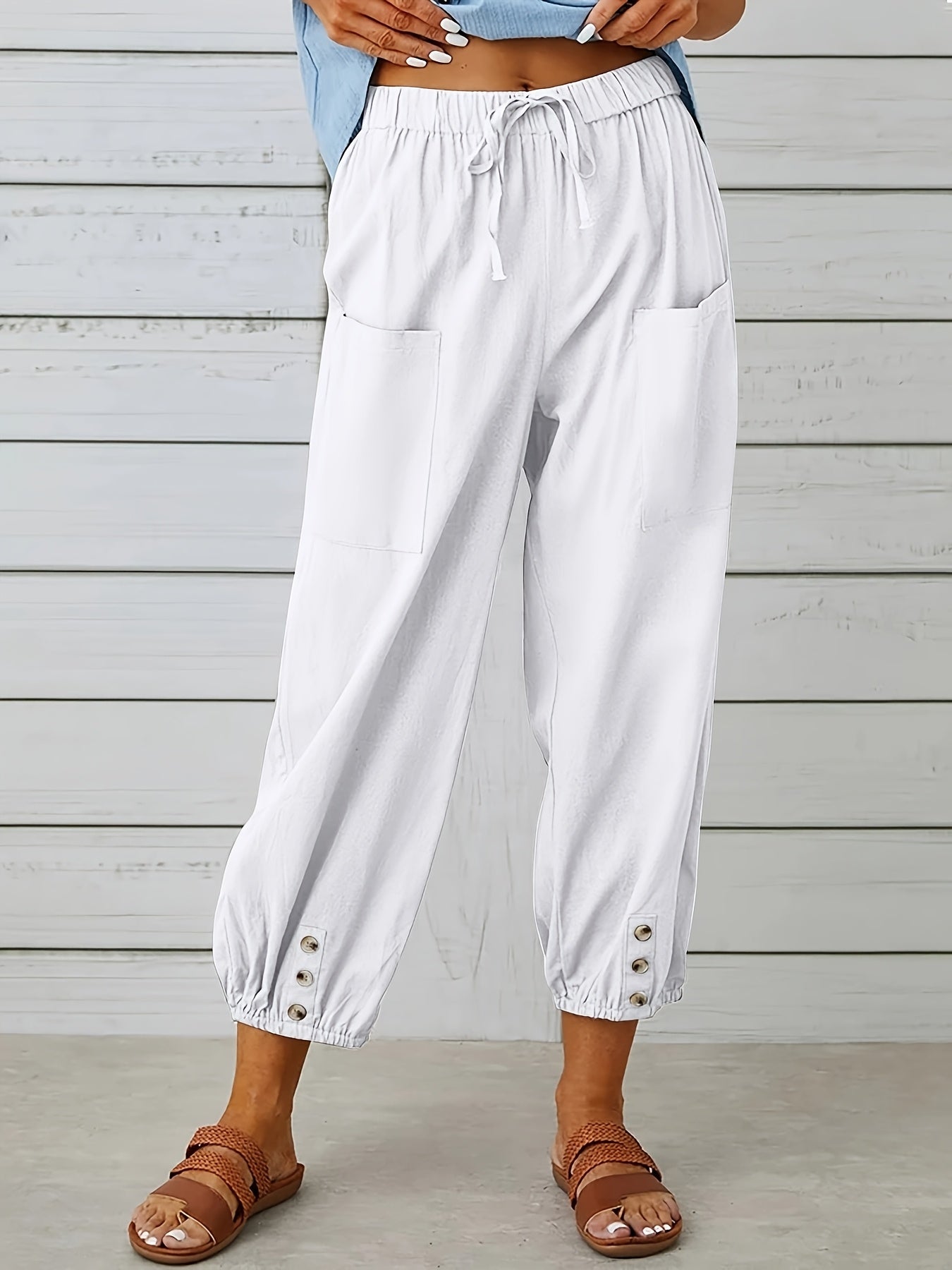 Unisex Two-Piece Outfit Set - Button-Front Wide-Leg detail view