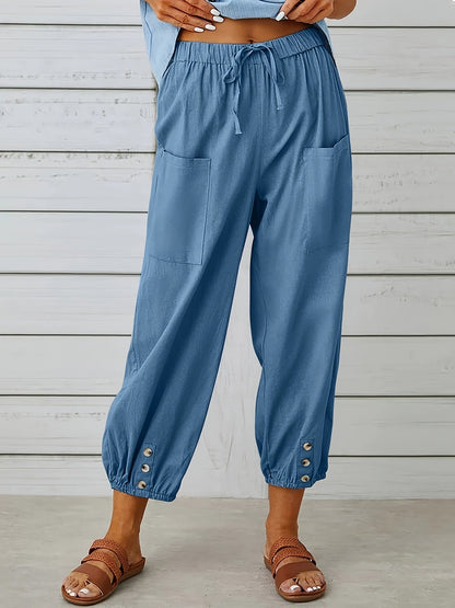 Unisex Two-Piece Outfit Set - Button-Front Wide-Leg detail view