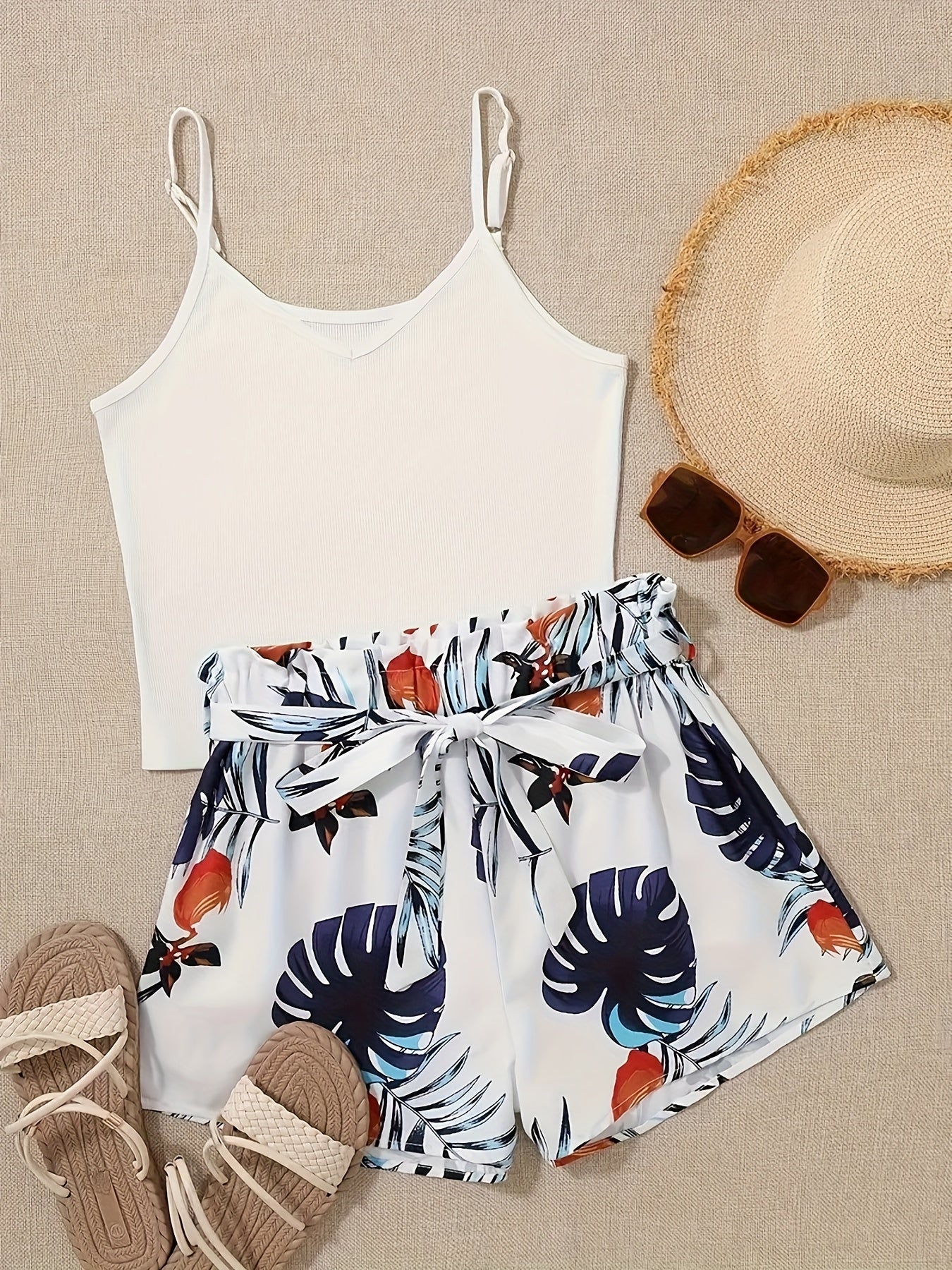 Unisex Two-Piece Outfit Set - Graphic V-Neck – Two-Piece V-Neck detail view