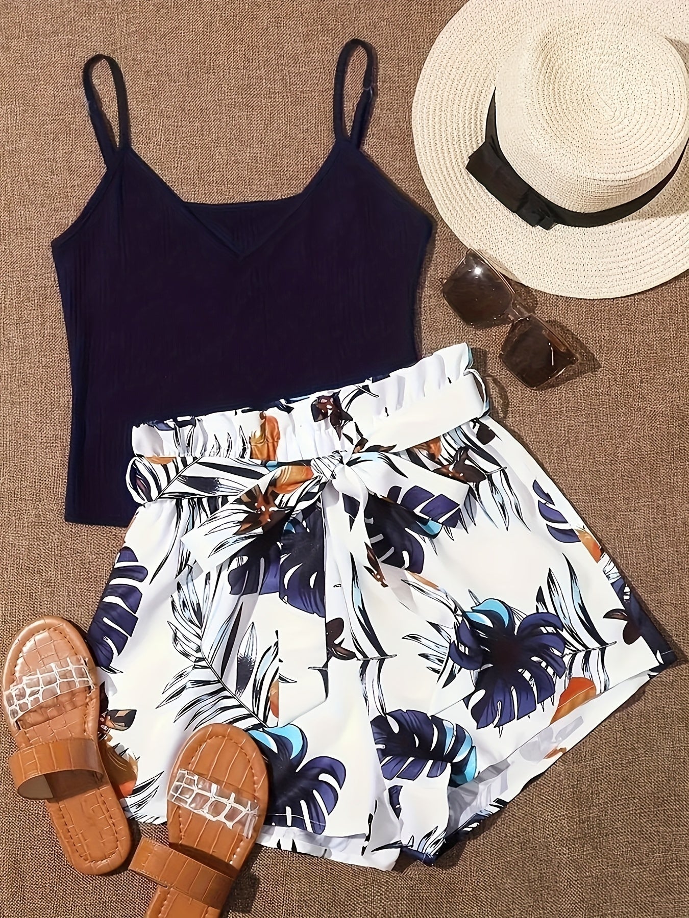 Unisex Two-Piece Outfit Set - Graphic V-Neck – Two-Piece V-Neck detail view