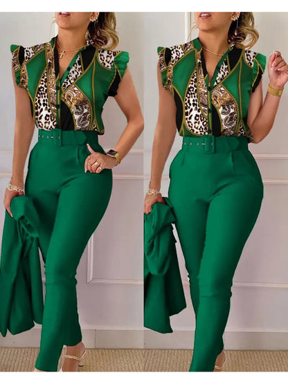 Unisex Two-Piece Outfit Set - Leopard Print Graphic detail view