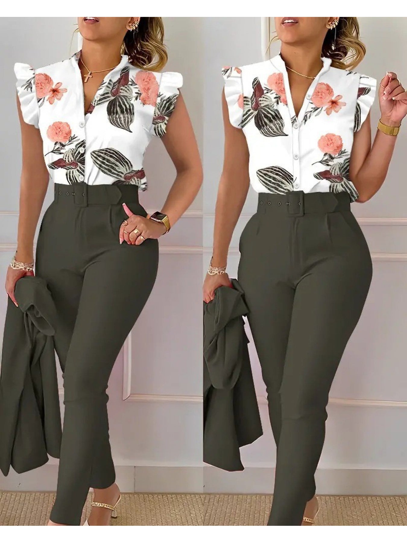 Unisex Two-Piece Outfit Set - Leopard Print Graphic detail view